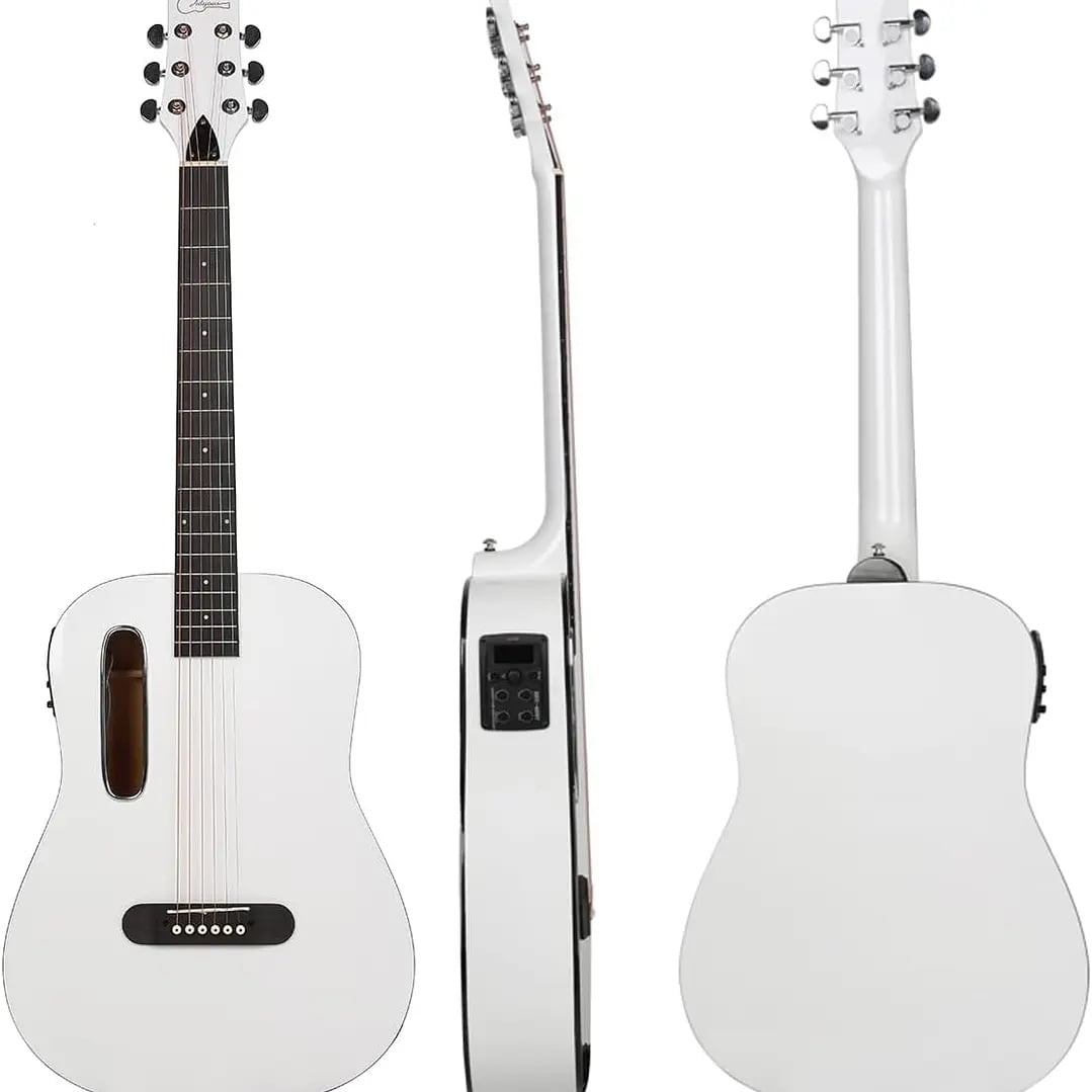 Guitarra Electroacusta Epic 39 Pulgadas Blanca Con Funda Acolchada
