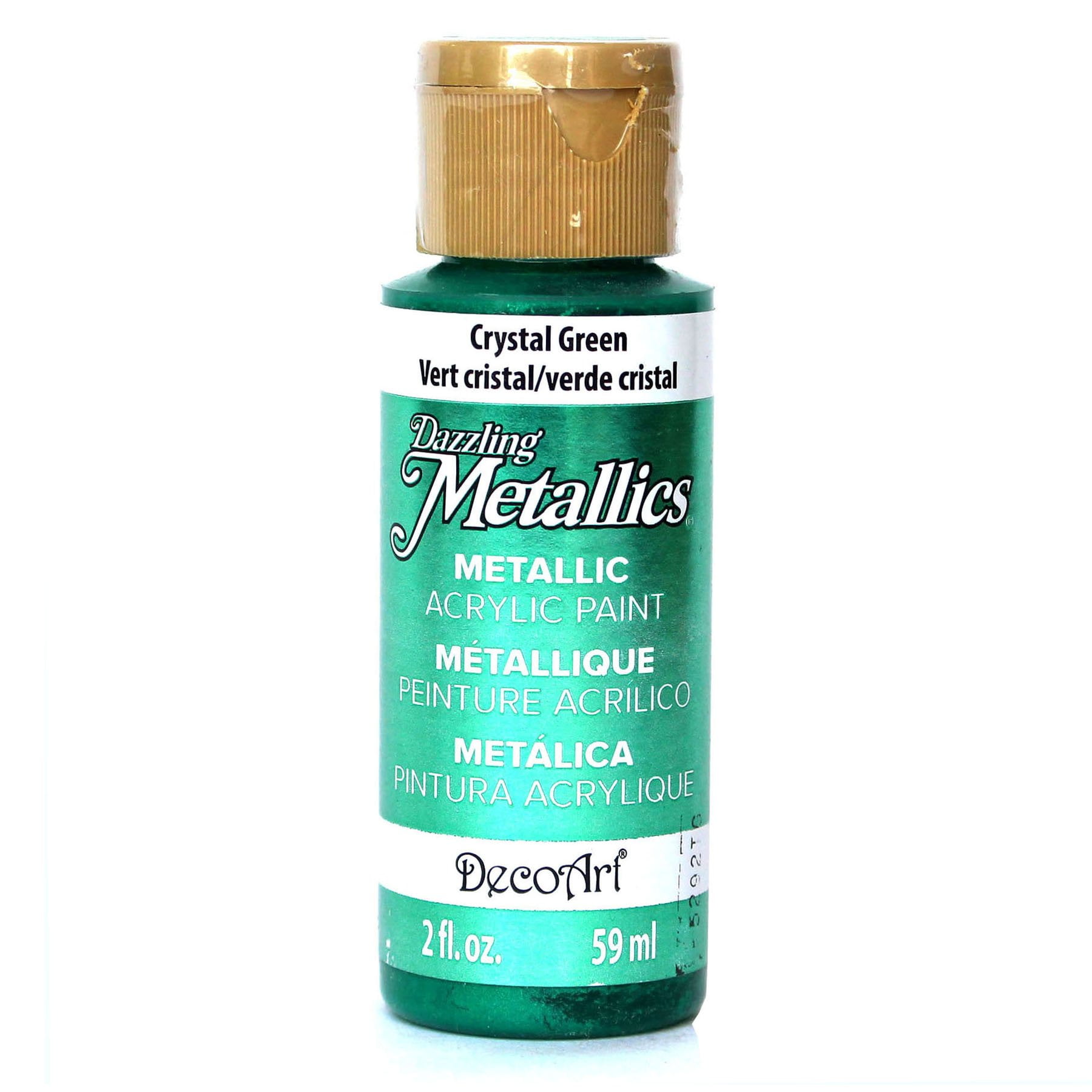 Pintura Acrílica Decoart Dazzling Metallics Crystal Green 60 Ml