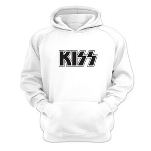 Genérico - Polerón Canguro Kiss Blanco Talla S Unisex