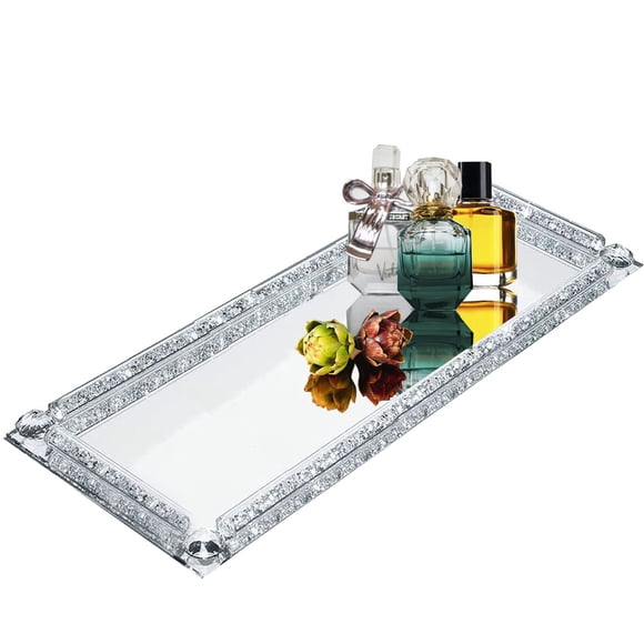 Bandeja rectangular de cristal plateado LFGKeng 35 × 15 cm