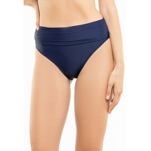 Samia - Bikini Calzón Pin Up Doble Uso Azul Marino Xl