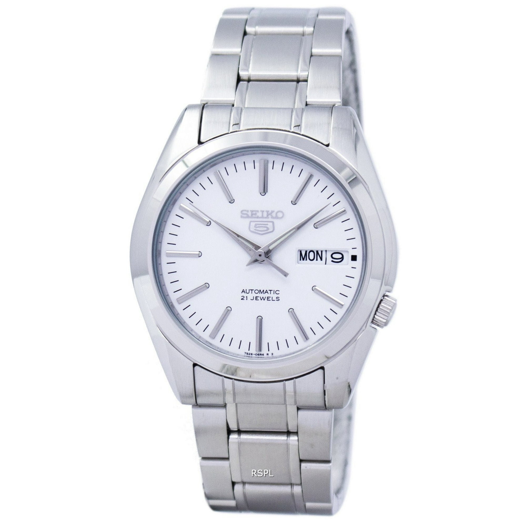 Seiko - Reloj Automático Series 5, Dial Plateado, Para Hombre - Modelo Snkl41k1