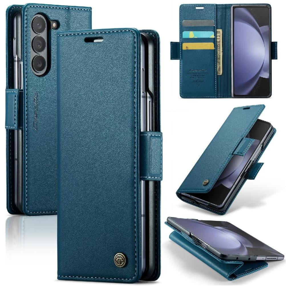 Caseme Tipo Cartera Samsung Galaxy Z Fold 5 5g Con Cierre Magnético, Rfid, Tarjetero, Soporte, Carga Inalámbrica