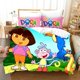 thumbnail image 1 of Cartoons DORA EXPLORER Bedding Set Kawaii Girl Bed Set Adult Kid Bedroom Duvet Cover Sets Bed Sheets, 1 of 5