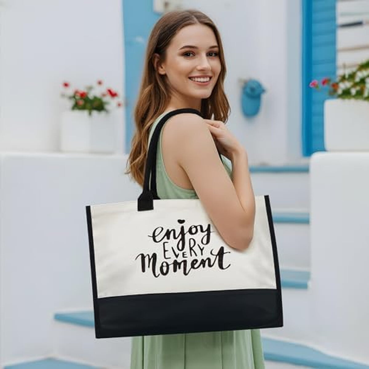 Bolso Regalo Itabletas Grande Verde 6 Piezas Mujer