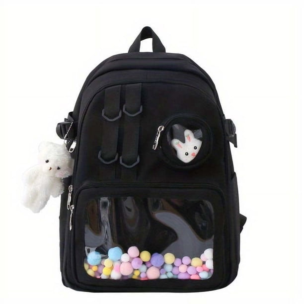 Stylish & Durable Kawaii Heart Pocket Backpack - Perfect for Teen Girls On-the-Go!