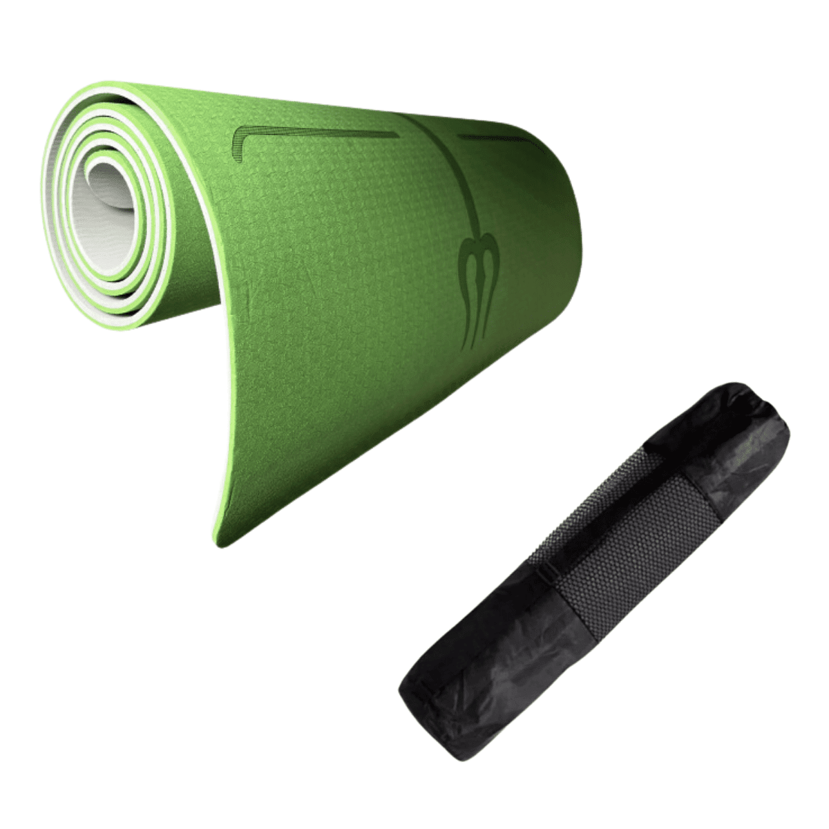 Linea Sport - Mat De Yoga 8mm Con Guías De Postura Y Bolso De Transporte
