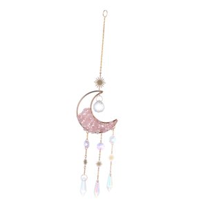 Bothyi - Luna Colgante Carillón De Viento Fabricante De Arcoíris Colgante De Pared Estético Suncatcher Luna Rosa