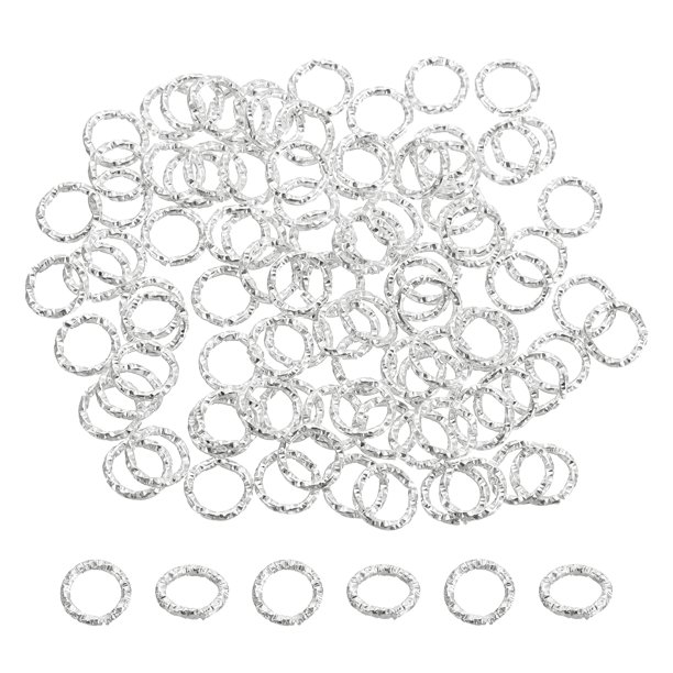 Uxcell Anillos de Salto Abiertos 100Pack Conectores de Anillo en O de 8mm para Fabricación de Joyas, Plata