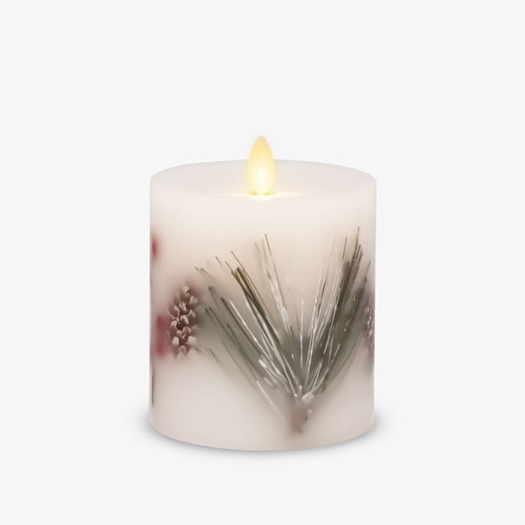 Vela LED sin llama Luminara Pine Berries 9 x 11 cm
