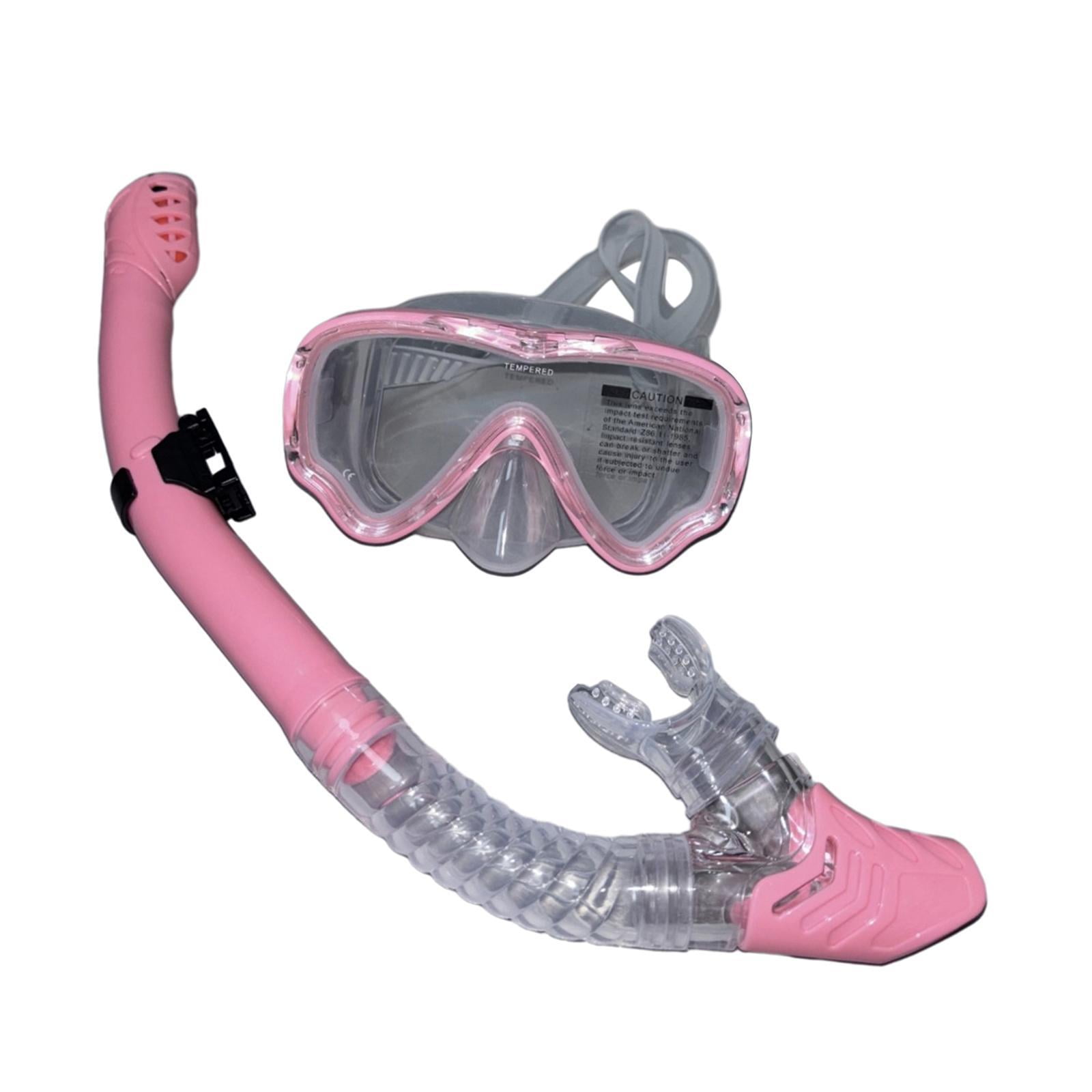 Ioensy - Juego De Snorkel Seco Máscara De Buceo Equipo De Snorkel Para Snorkel Buceo Apnea Rosa
