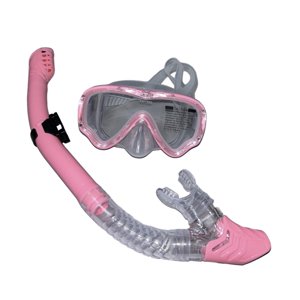Ioensy - Juego De Snorkel Seco Máscara De Buceo Equipo De Snorkel Para Snorkel Buceo Apnea Rosa