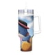 thumbnail image 2 of Tuxedo Sam Vaso aislado de acero inoxidable con asa, diseño temático, regalo para familia, amigos y fans; incluye pajita y encaja en el portavasos estándar, 40 oz, 2 of 6