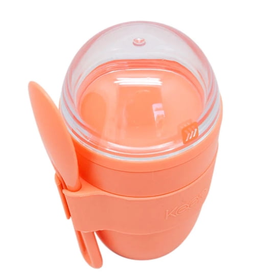Vaso Snack Keep 450 Ml Con Cucharita Naranjo - Ps