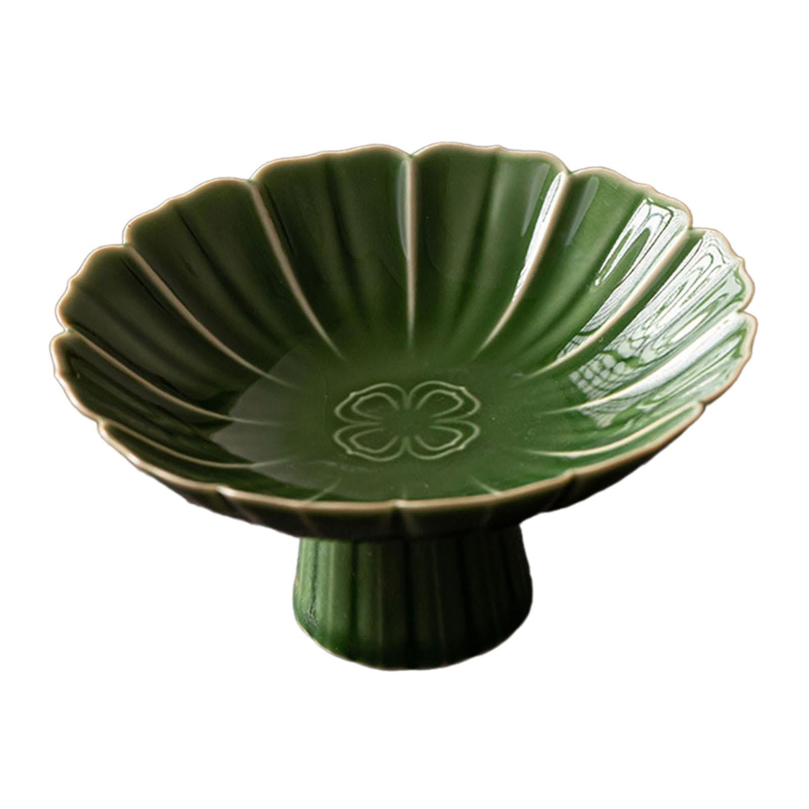 Bothyi - Cuenco De Cerámica Con Patas, Encimera En Forma De Loto Para Cocina, Decoración Del Hogar, Granja, Verde