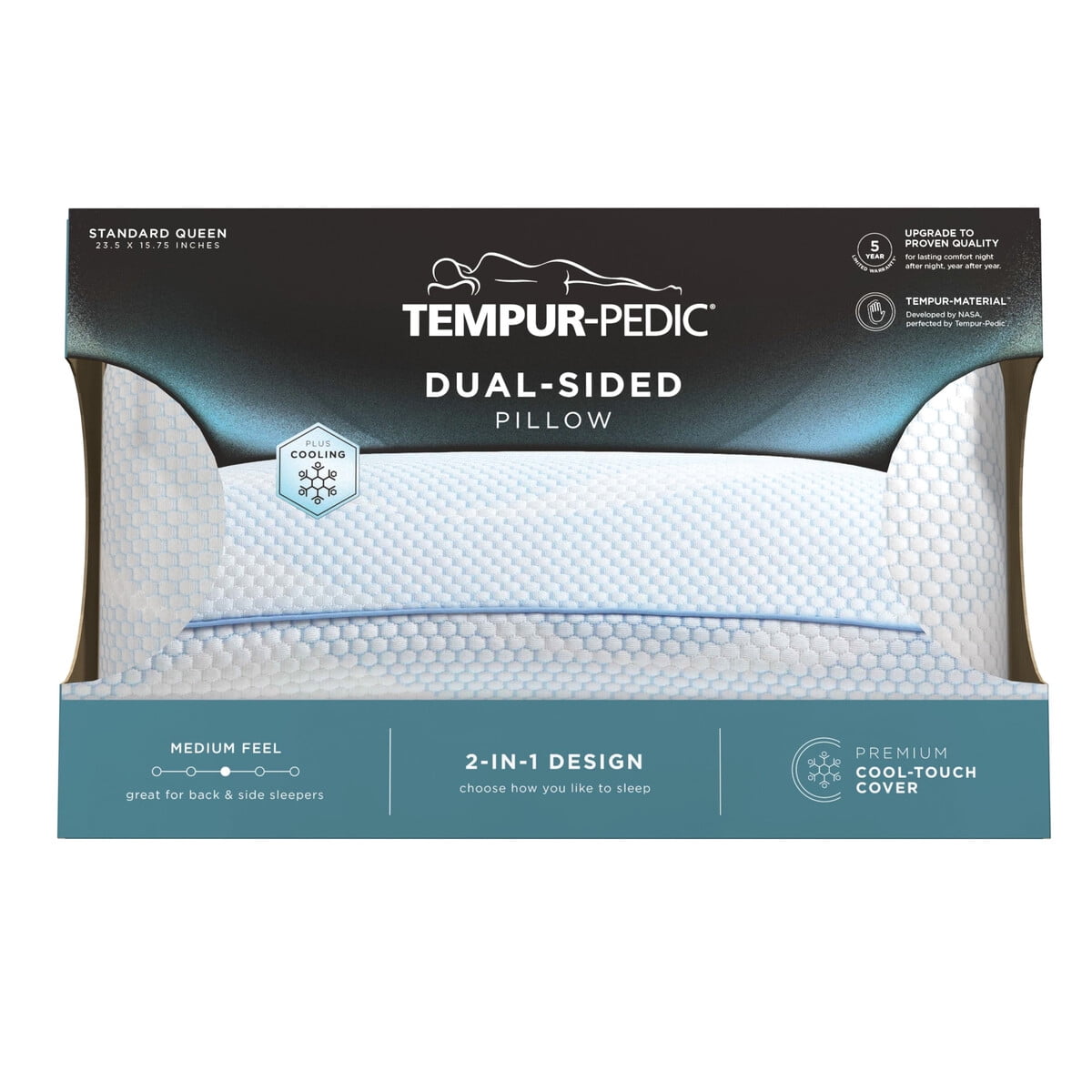 Tempur-pedic - Almohada Dualsided Memory Foam Cooling Standardqueen