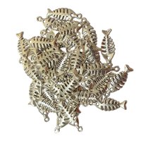 Bothyi - 50 Uds. De Dijes De Pez, Dijes Colgantes De Aleación De Pez Para Pendientes, Collar, Accesorios Argent