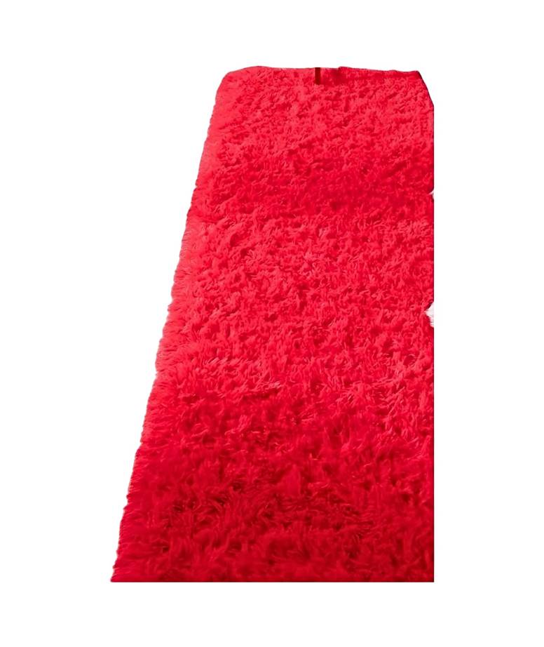 Fei Ya - Pasillera Alfombra Peluda Liviana 70X150 Ultra Suave Rojo