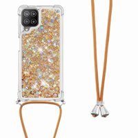Funda Foxdock Para Samsung Galaxy A22 4G Con Cuerda Ajustable, Brillo Líquido, Protección Antigolpes Y Lente – Ideal Para Regalo