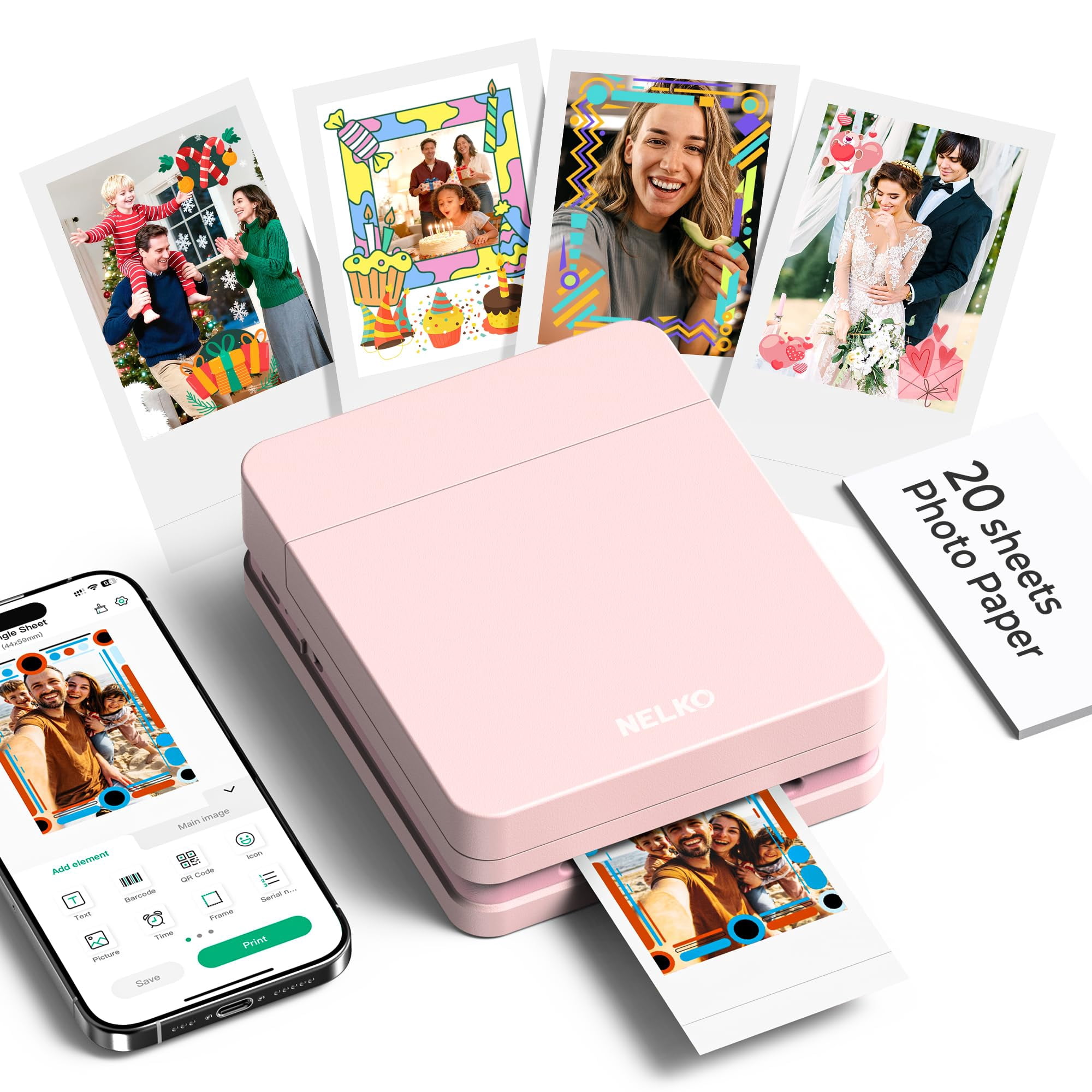 Impresora Fotográfica Nelko Pp01 Color Mini Portátil Ios Y Android
