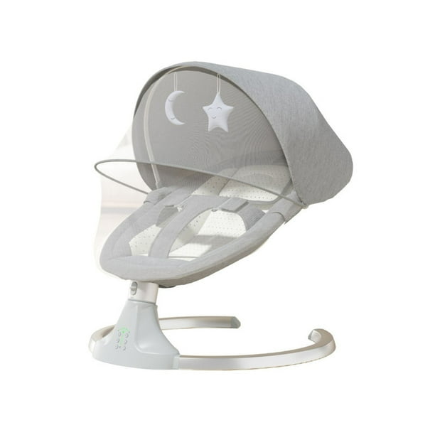 Silla Mecedora Smart para Bebes con Balanceo y Música Gris