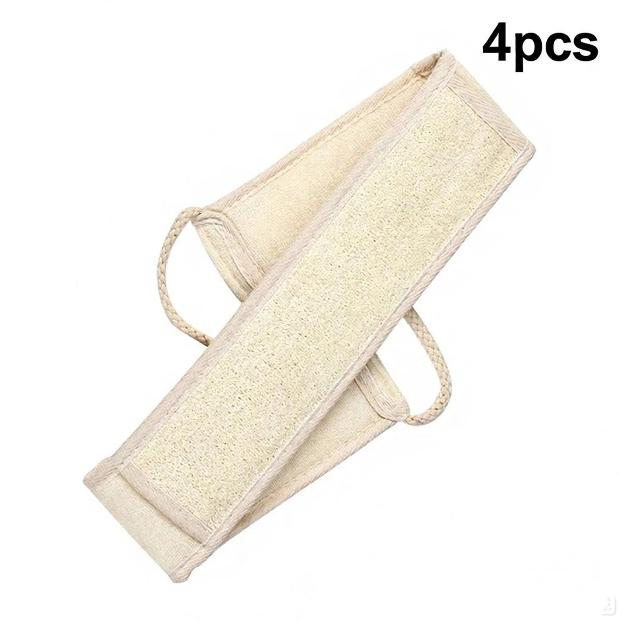 Xusx111 - Natural Loofah Back Scrubber (pack 4) - Loofah Limpiar La Espalda Profundamente - Scrubber Vegetal Para Hombres Mujeres - Plástico Compostable Biodegradable Libre (cada 8 * 70cm)