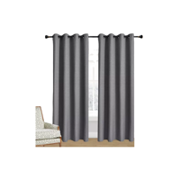 Genérico - Cortina Lino Con Blackout Engomado Térmica 140X220 Gris Oscuro