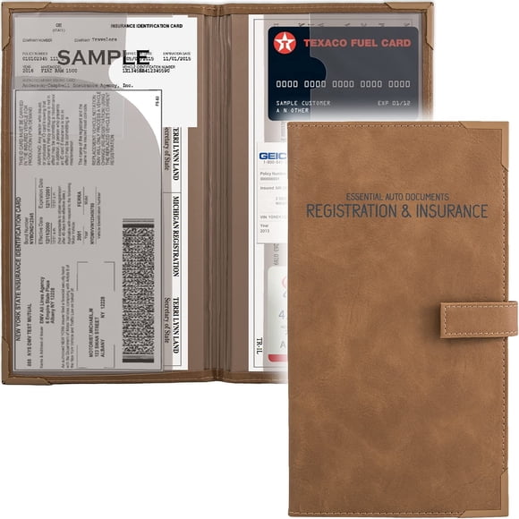 Titular De Tarjeta De Registro Y Seguro De Automóvil Brown