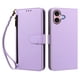 thumbnail image 1 of Funda Tipo Billetera para iphone16 con Soporte y Bolsillo con Cierre Morado, 1 of 1