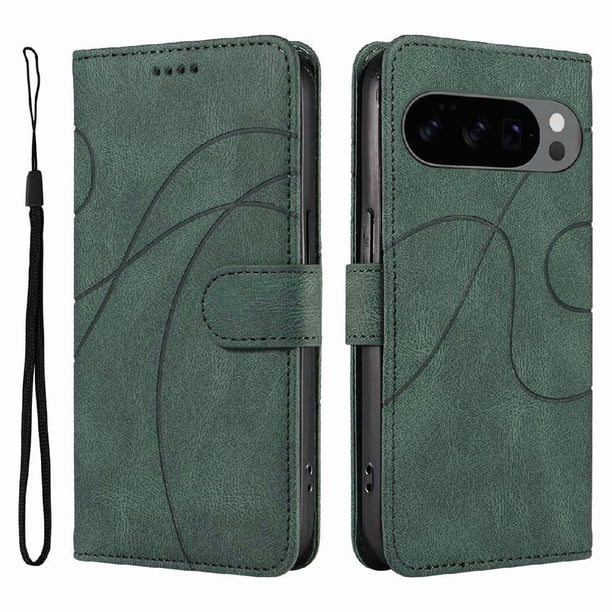 Funda tipo cartera con tapa para Google Pixel 10 5G con tarjetero, soporte y cubierta magnética Verde