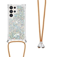 Funda Foxdock Para Samsung Galaxy S25 Ultra Con Cuerda Ajustable, Brillo Líquido, Protección Antigolpes Y Lente – Ideal Para Regalo