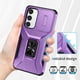 thumbnail image 4 of Funda Armada para Samsung Galaxy S23 Plus con Tapa Deslizante y Soporte Magnético Giratorio Morado, 4 of 5