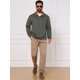 thumbnail image 2 of INSPIRE CHIC Suéter de Hombre con Cuello Simulado de Media Cremallera, Polo Casual M Verde Oliva, 2 of 5