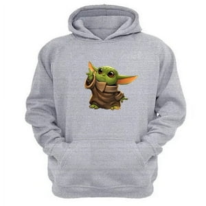 Genérico - Polerón Canguro Yoda Bebe Sw Gris Claro Talla Xs Unisex