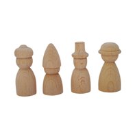 Bothyi - 4 Uds. De Clavijas De Madera Para Personas, Juego De Simulación Para Niños, Proyectos De Manualidades, Juguetes Con Grafiti