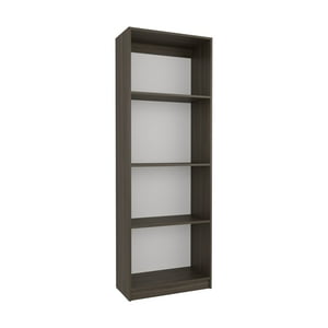 Fmfurniture - Biblioteca Estante Melamina Café Oscuro Y Blanco