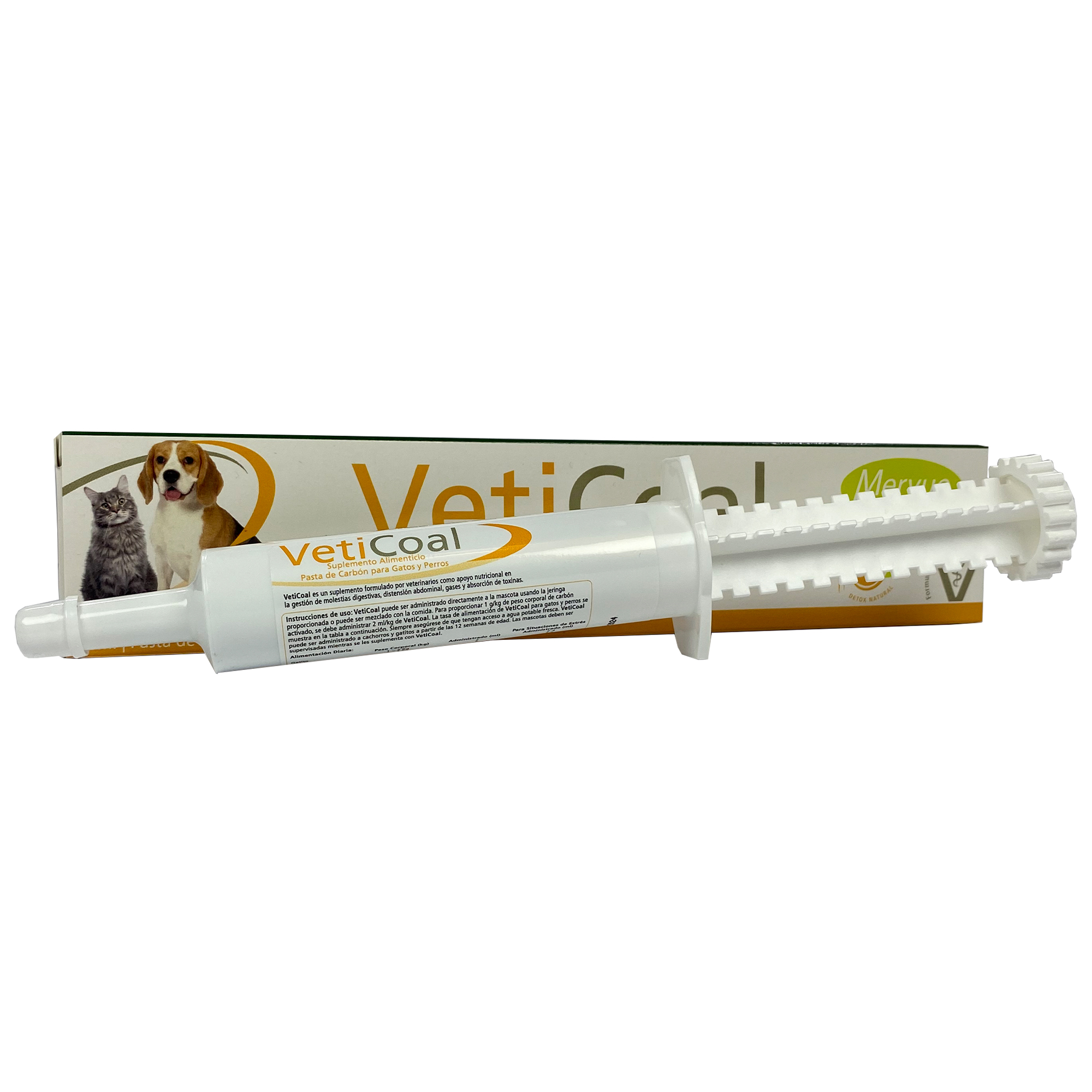 Mervue - Veticoal Pasta De Carbón Activado Para Perros Y Gatos 30Ml