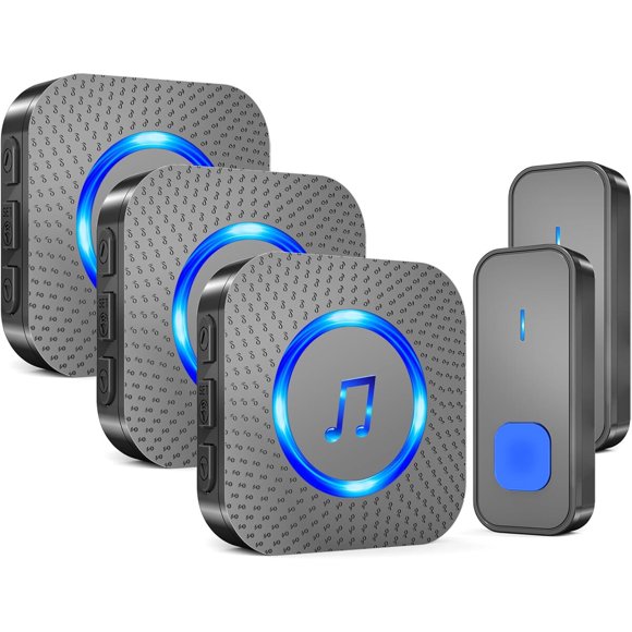 Timbre inalámbrico SURFOU N128 con 3 receptores y 2 botones IP55