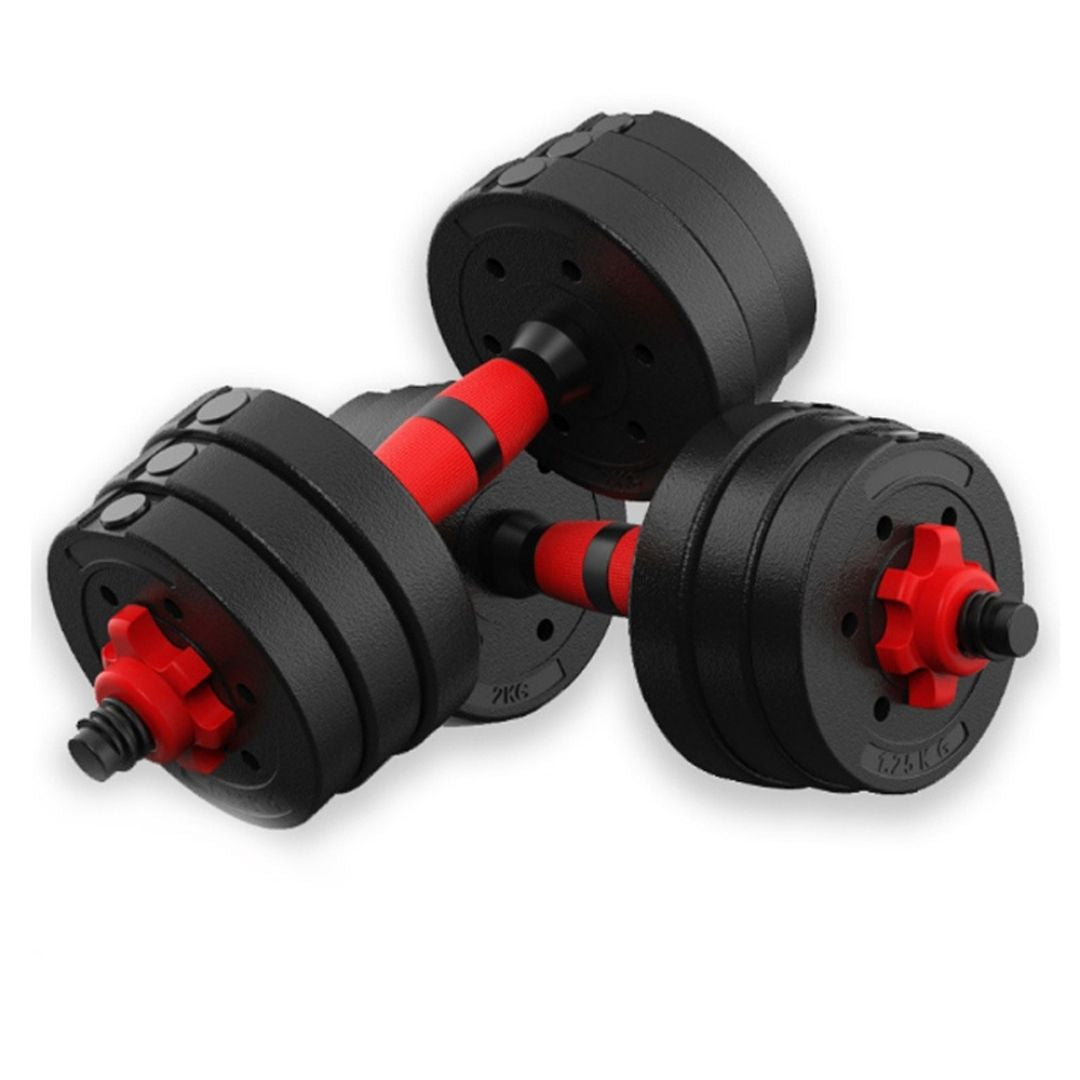 Inaltum Fitness - Set Kit Par Mancuerna Cementada Pvc Ajustable Extensión 20Kg