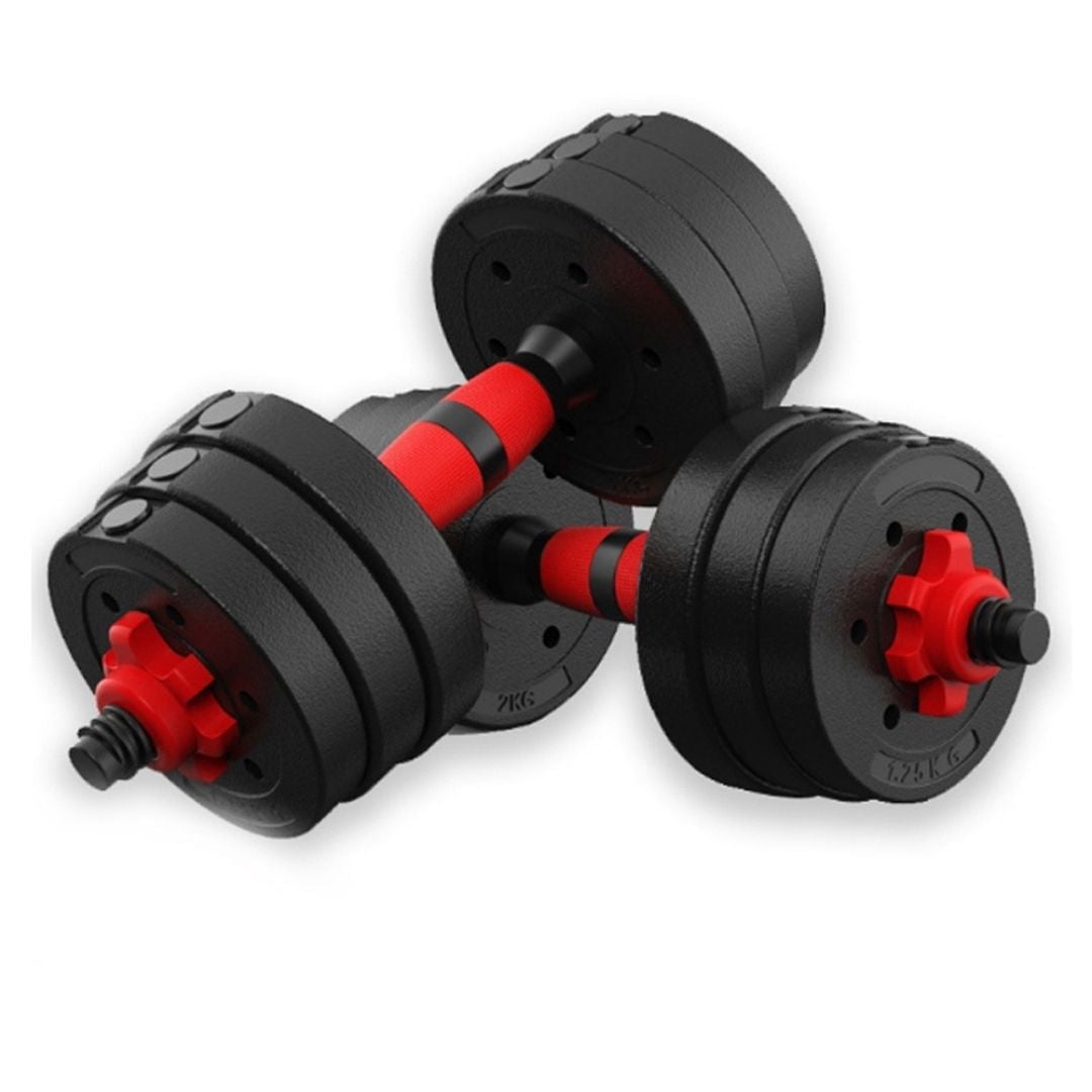 Inaltum Fitness - Set Kit Par Mancuerna Cementada Pvc Ajustable Extensión 20kg