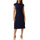 thumbnail image 2 of INSPIRE CHIC Vestido Plisado de Mujer para Regreso a Clases, Atuendo de Maestra, Cuello Simulado, Manga Corta, Vestido Línea A con Cinturón, Talla S, Azul Oscuro, 2 of 6