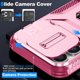 thumbnail image 3 of Funda Armada para iPhone 13 Pro con Tapa Deslizante y Soporte Magnético Giratorio Rosa, 3 of 5