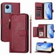 thumbnail image 3 of Funda tipo cartera para Realme Narzo 50i Prime con bolsillo con cremallera, tarjetero, soporte, correa para la muñeca y tapa de cuero Rojo, 3 of 5