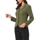 thumbnail image 4 of INSPIRE CHIC Blazer de trabajo para mujer con solapa, chaqueta de traje de manga larga, gris verde militar XL, 4 of 6