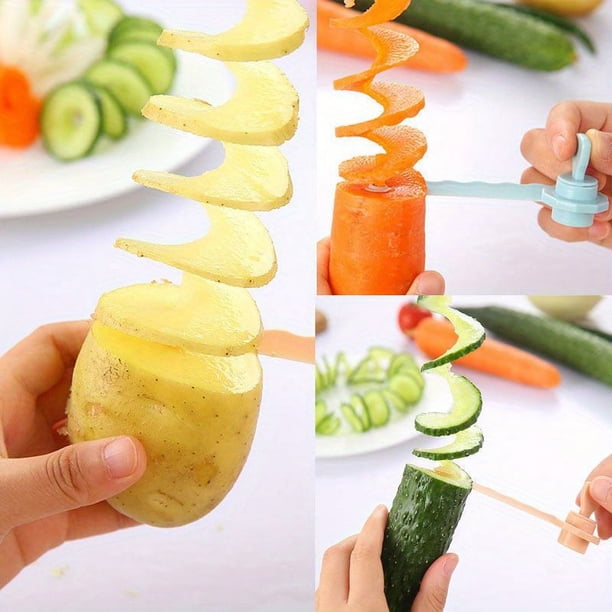 4pcs/set Potato Spiral Cutter Potato Spiral Cutter Cucumber Slicer Kitchen Accessories Vegetable Spiral Cutter Tools Five Domains