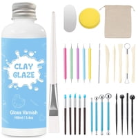 Kit De Esmalte De Arcilla Y Herramientas Eigtwen, 100 Ml, Arcilla Brillante Secada Al Aire