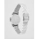 thumbnail image 3 of Reloj Titan Quartz analógico con esfera plateada y correa metálica para mujer, 3 of 7