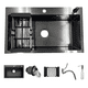 thumbnail image 1 of Lavaplatos 75x45 Cm Negro Deluxe + Rejilla Y Dispensador, 1 of 8