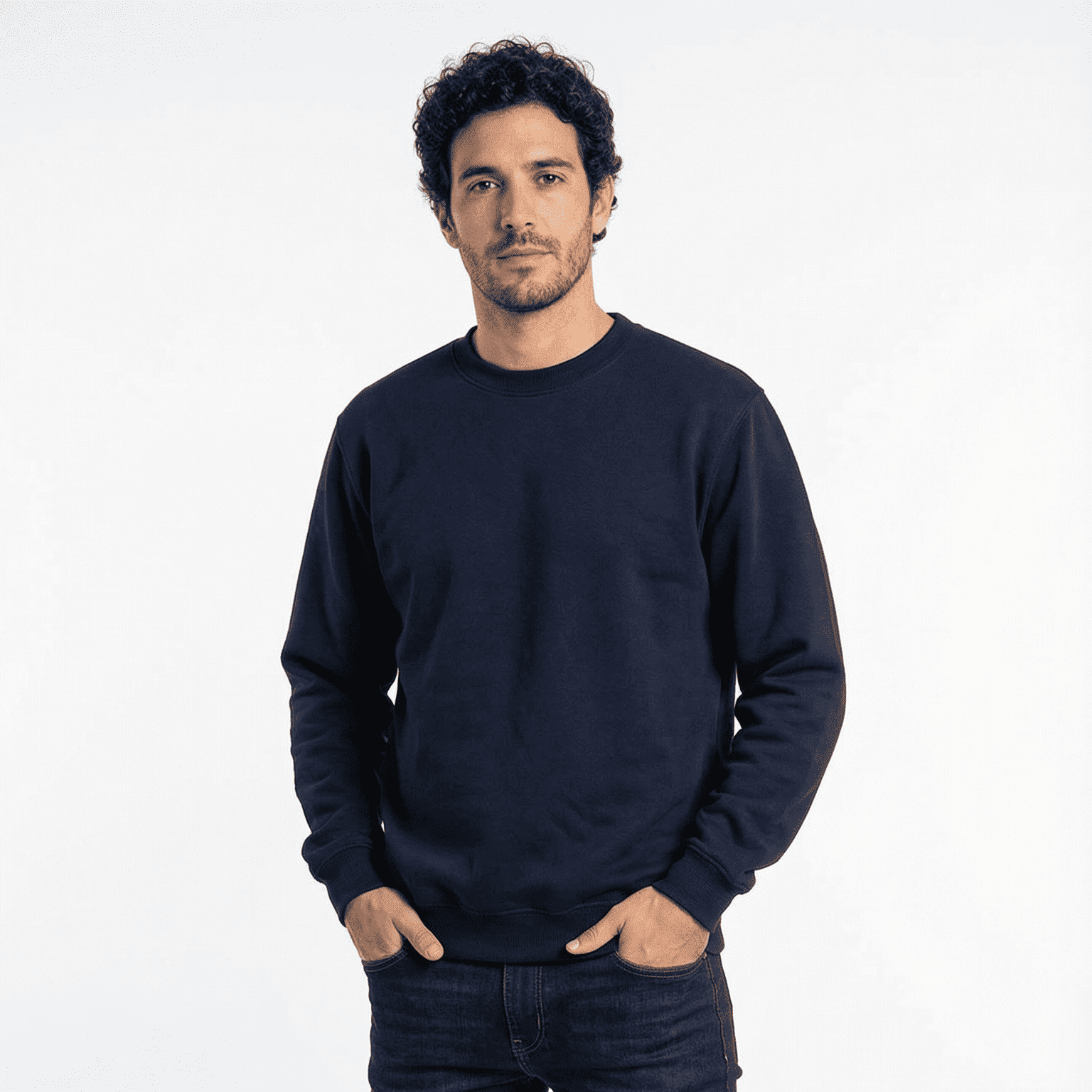 T-world - Polerón Unisex Algodón Afranelado Básico Antipilling Azul