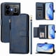 thumbnail image 1 of Funda tipo cartera para Realme GT Neo 5 240W 5G con bolsillo con cremallera, tarjetero, soporte, correa para la muñeca y tapa de cuero azul, 1 of 5